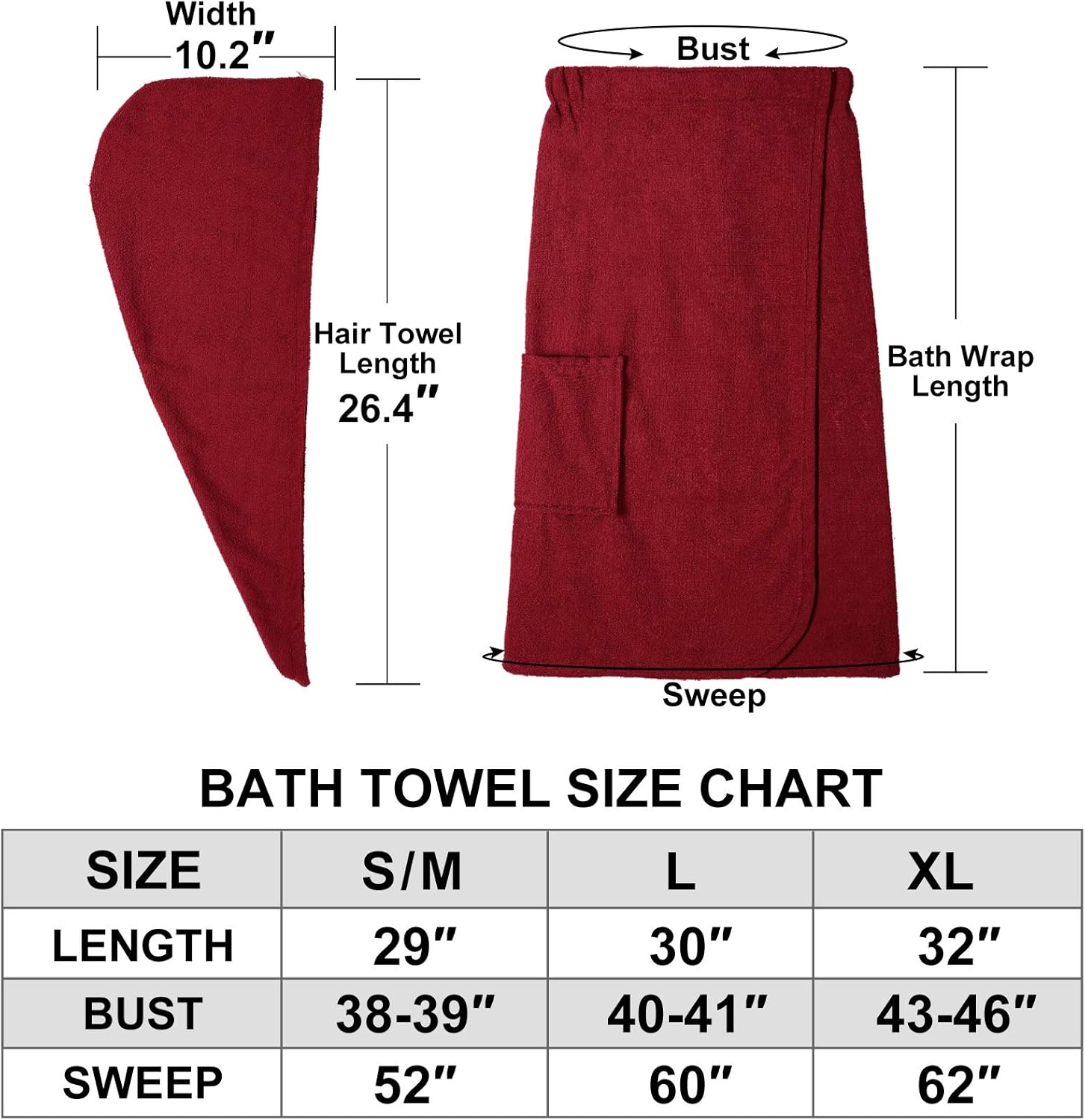 Orrpally Women Adjustable Bathrobe with Velcro Closure