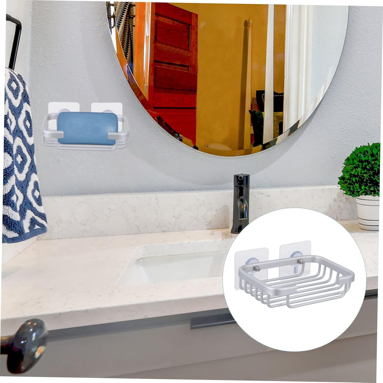LIFKICH 1Set Wall-Mounted Soap Dish Holder