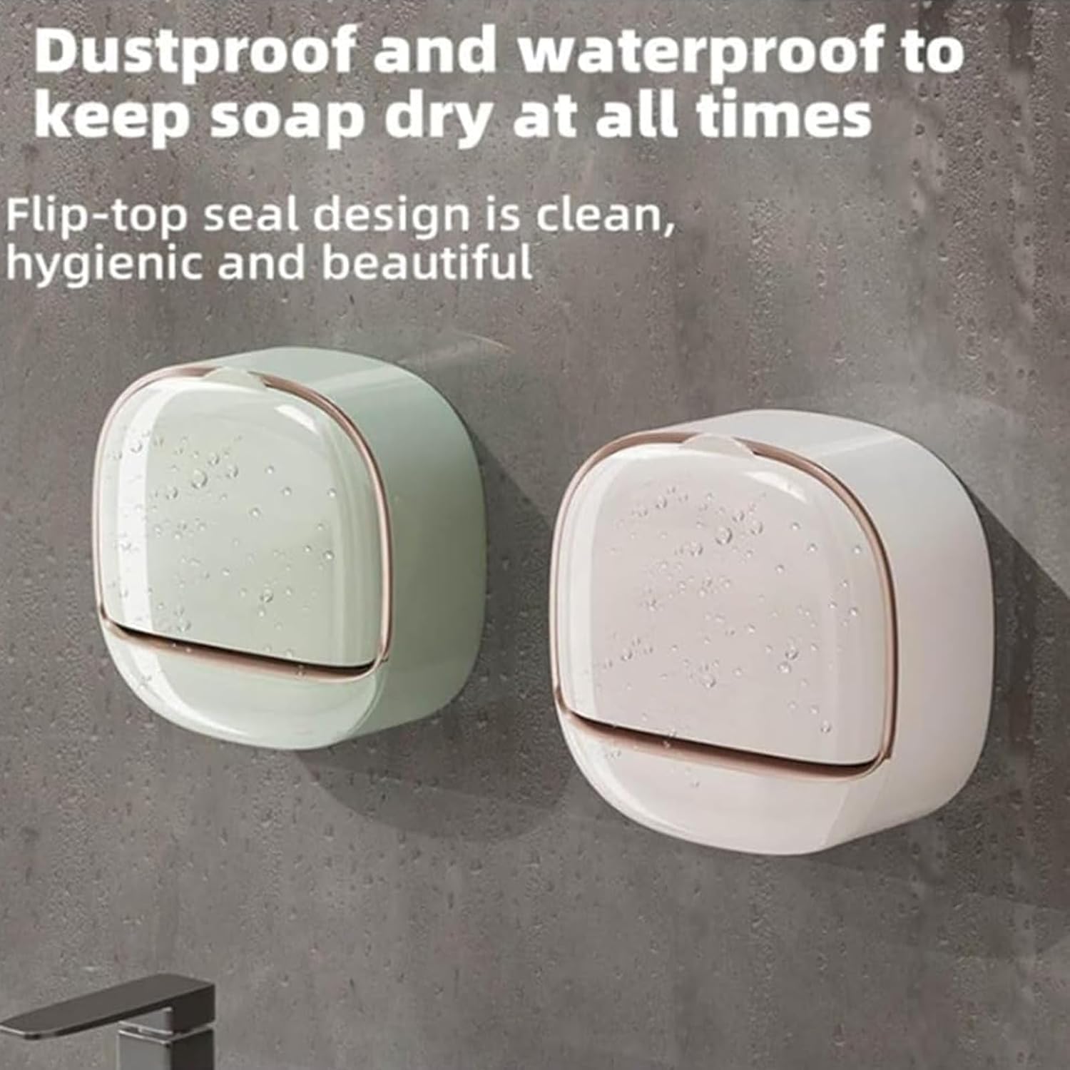 Luxury Soap Holder with Flip Lid and Drain Tray
