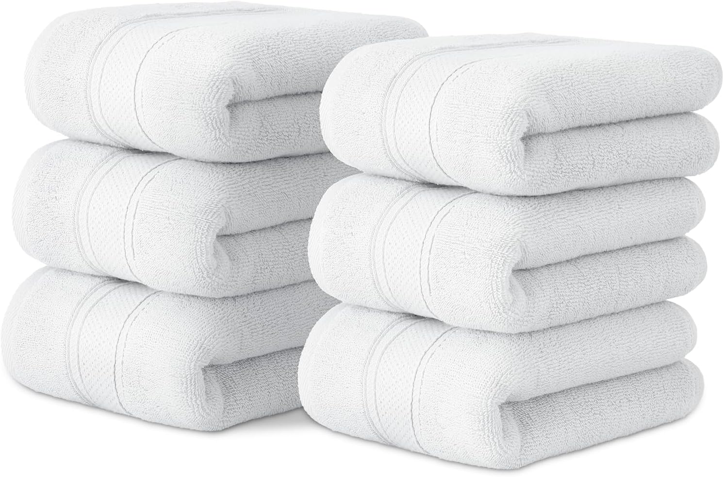 MoNiBloom 6-Piece Cotton Towel Set - White