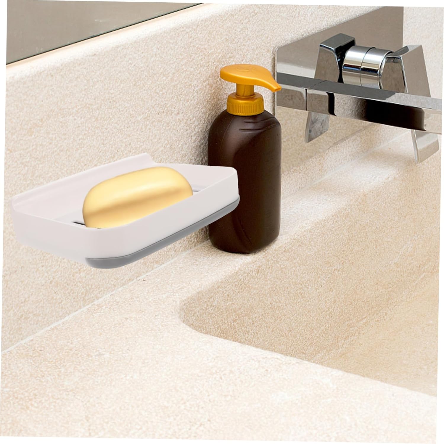 UTHCLO 1Set Absorbent Soap Dish Wall-Mounted Bathroom Organizer