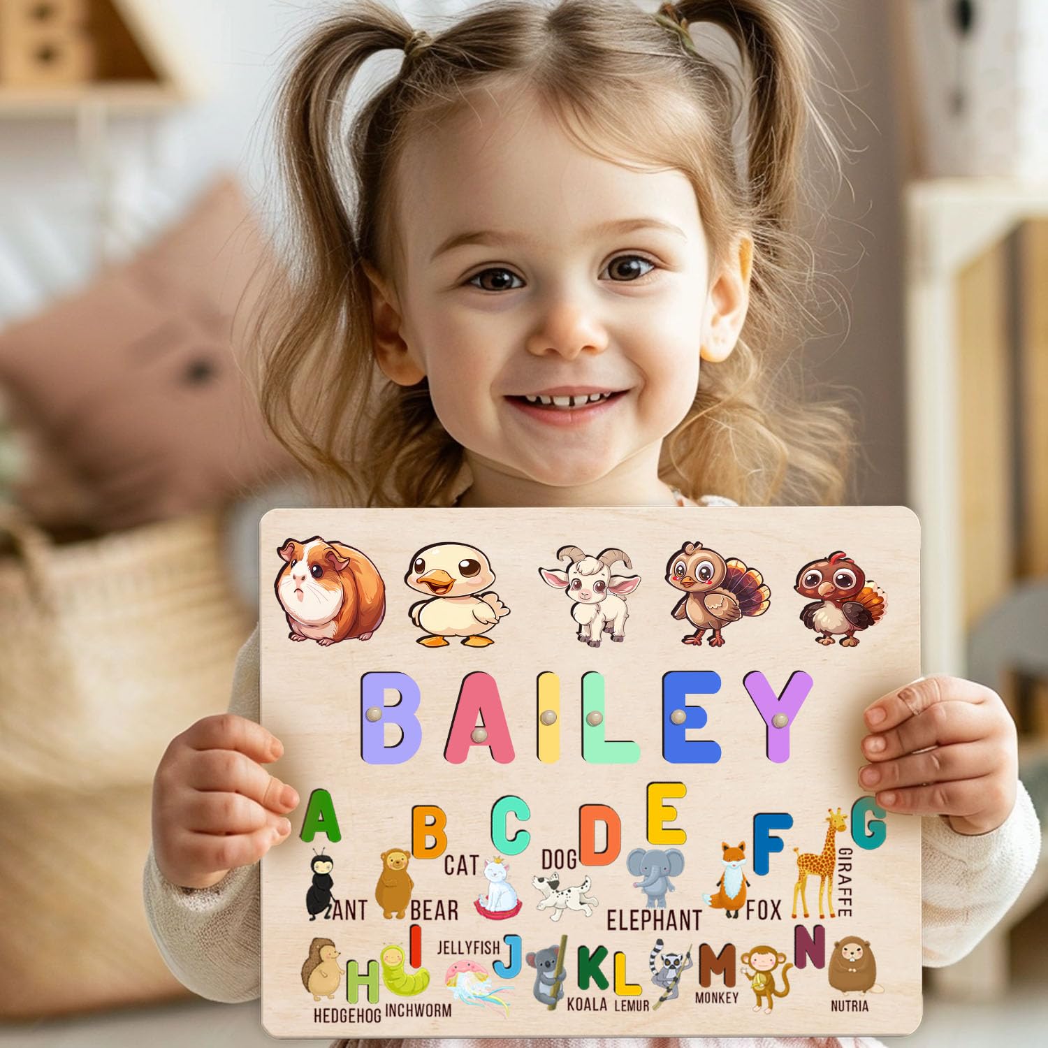 Personalized Wooden Name Puzzle for Kids 1-3 Years 1