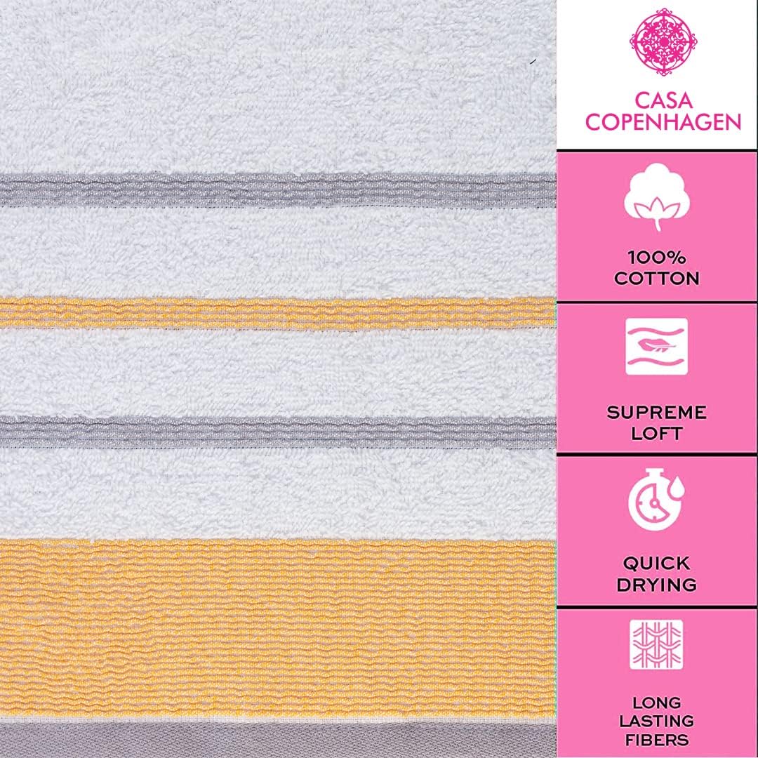 CASA COPENHAGEN White Bay 6 Piece Towel Set