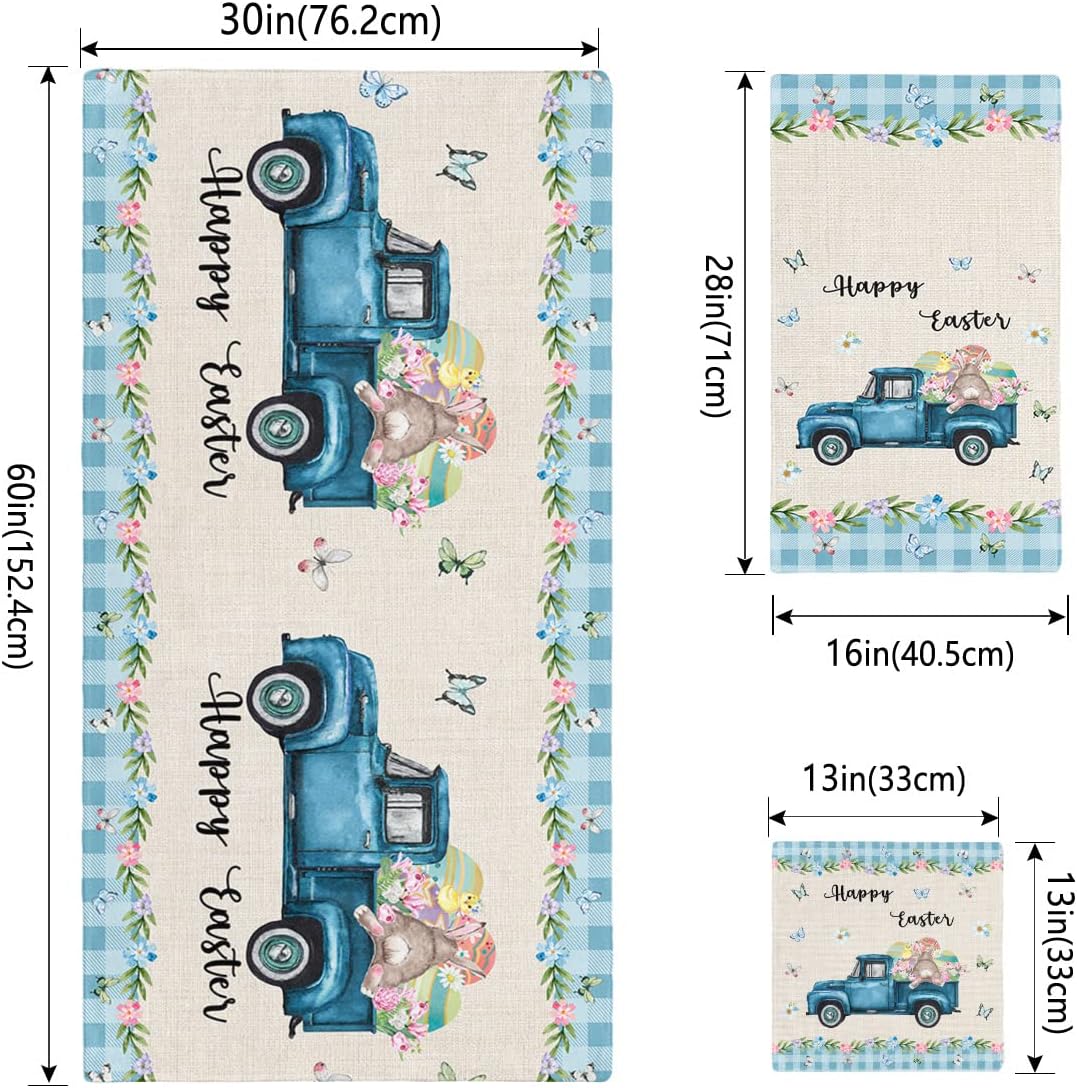 3 Piece Luxury Bath Towel Set with Easter Bunny Pattern