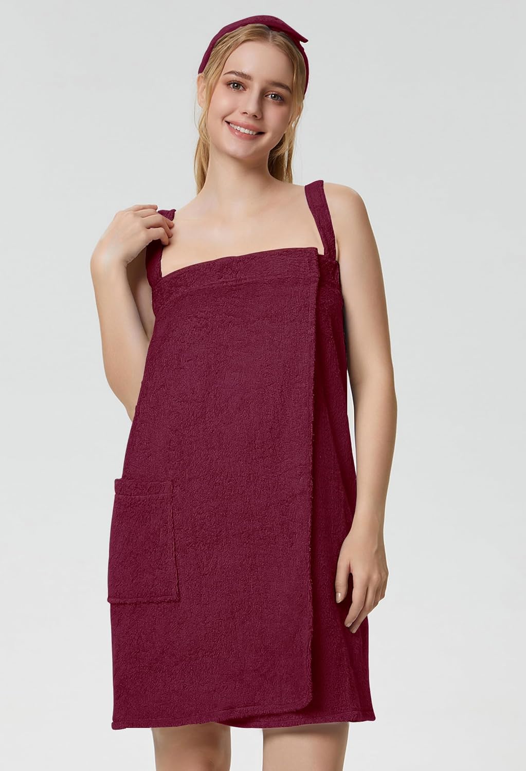 SIORO Womens Spa Towel Wrap with Straps and Adjustable Closure