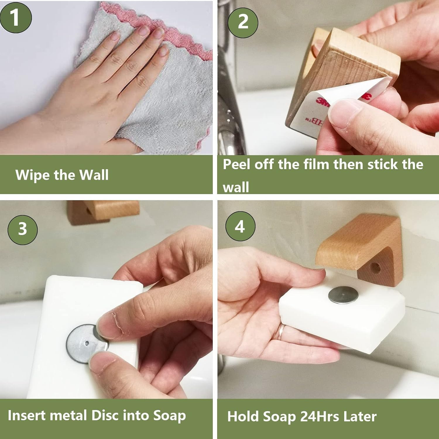 Magnet Air Dry Soap Holder 6pcs Caps 2pcs Tapes