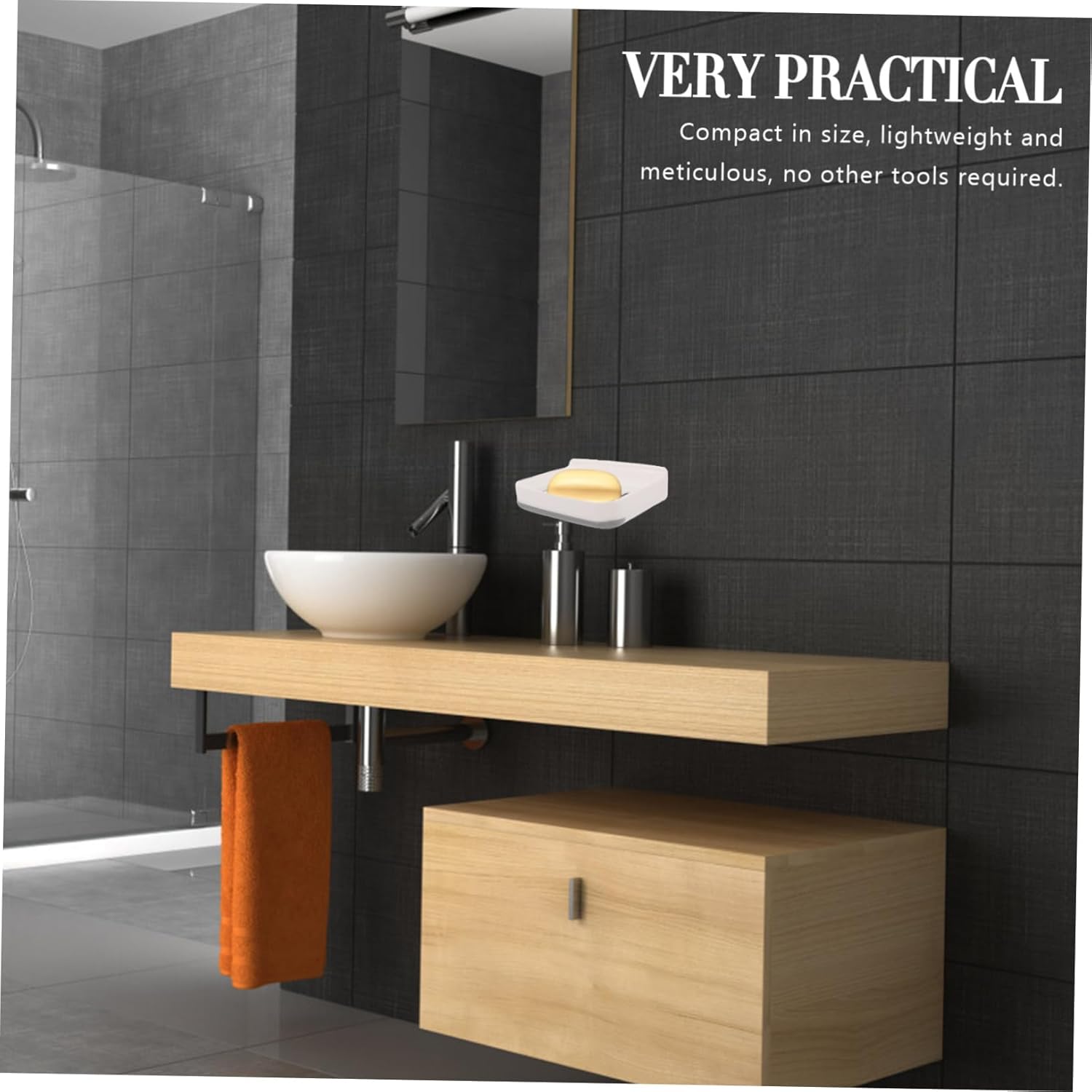 LIFKOME Diatomite Soap Dish Wall-Mounted Sturdy Holder