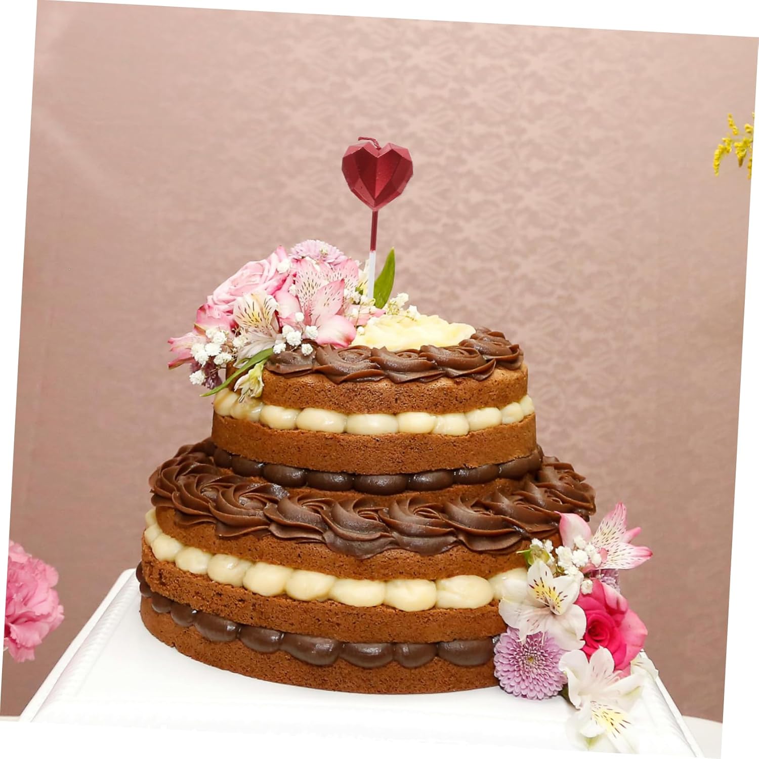 PRETYZOOM Birthday Cake Heart Candles 8 Pack Decor Set 1