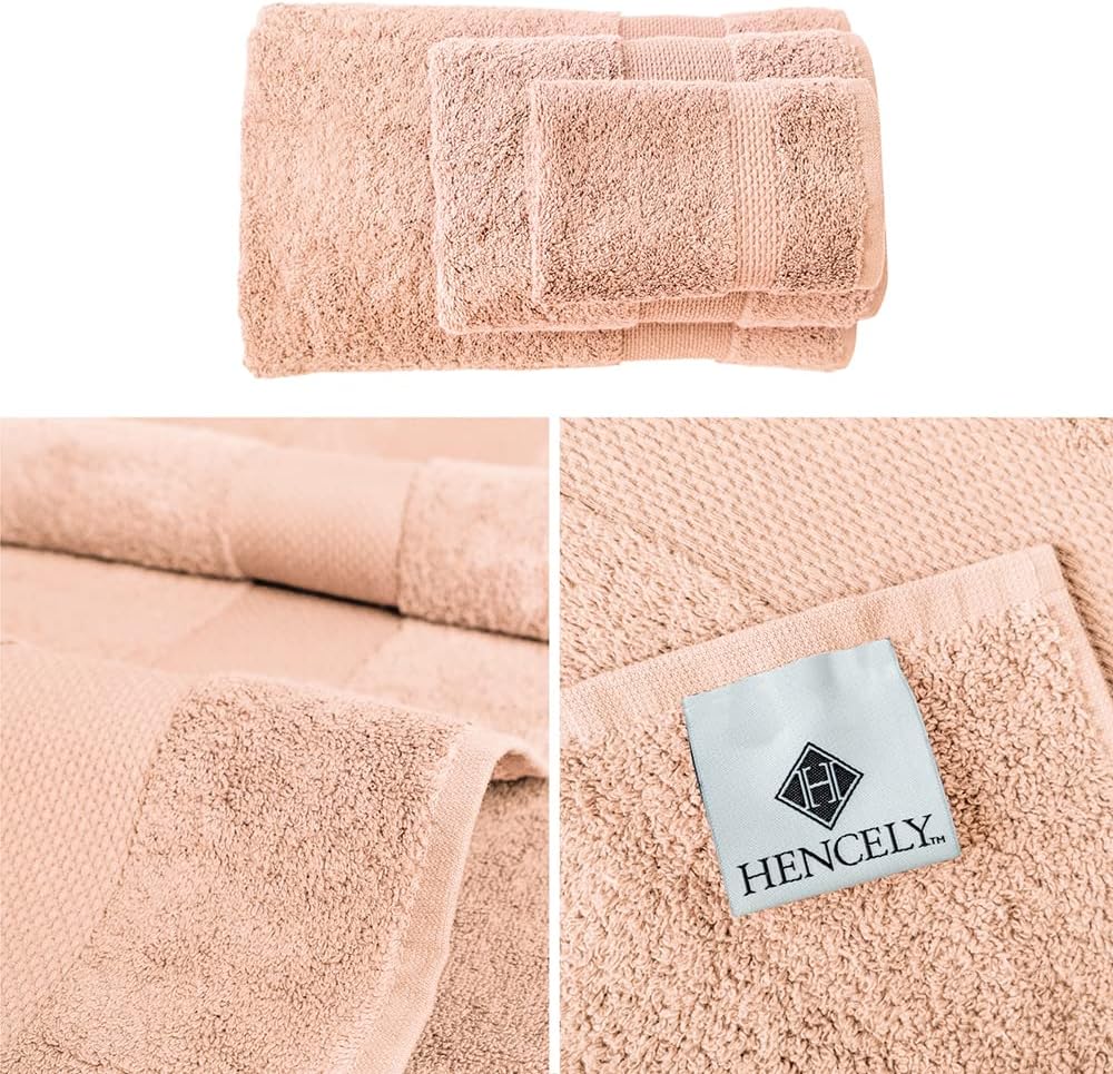 Hencely 6-Piece Bath Towel Set - Soft Turkish Cotton 1