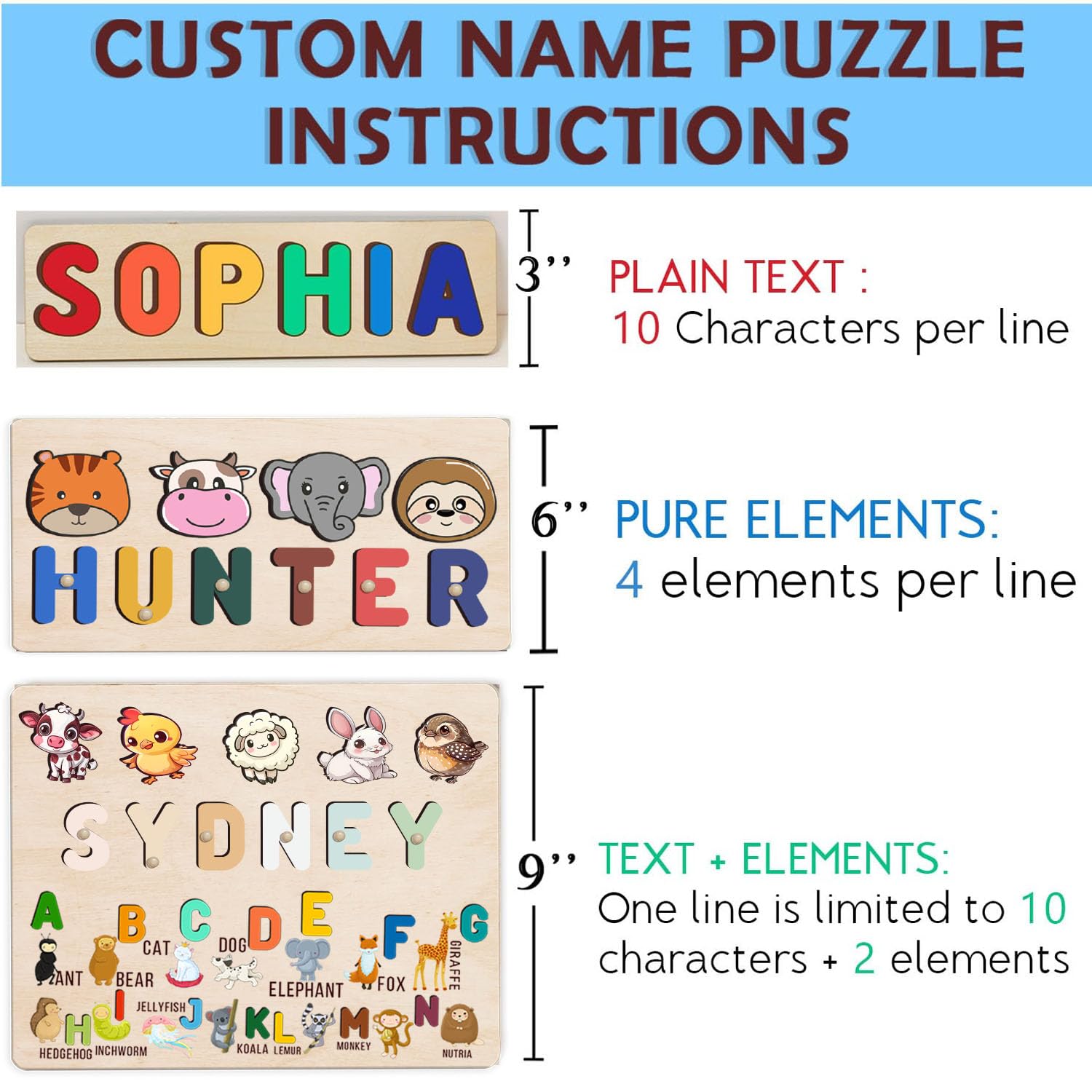 Personalized Wooden Name Puzzle for Toddlers 1