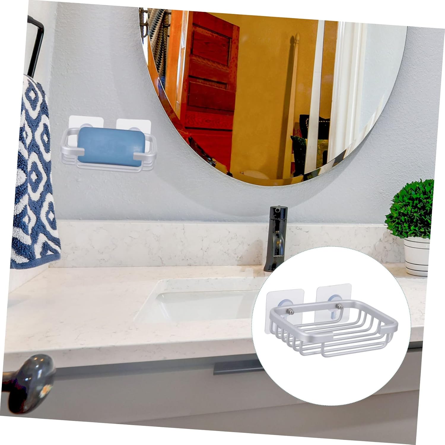HAKIDZEL 1set Stainless Steel Soap Dish