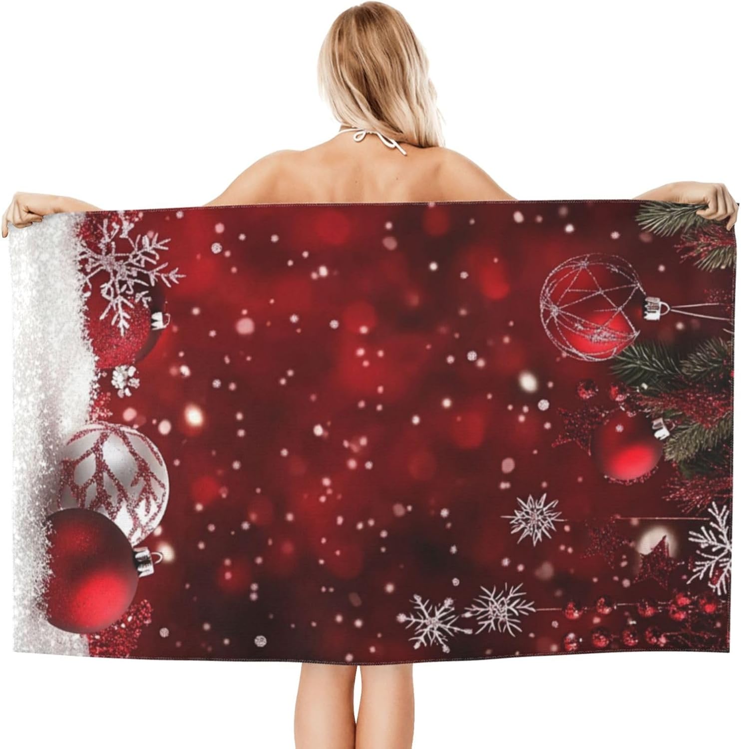 DADABULIU Christmas Red Bath Towel - Premium Microfiber