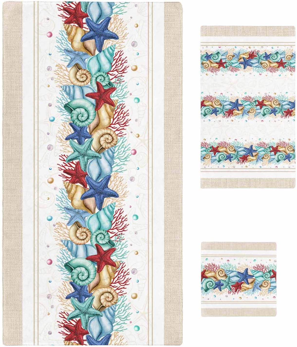 Ocean Coral Beach Starfish Bath Towel Set