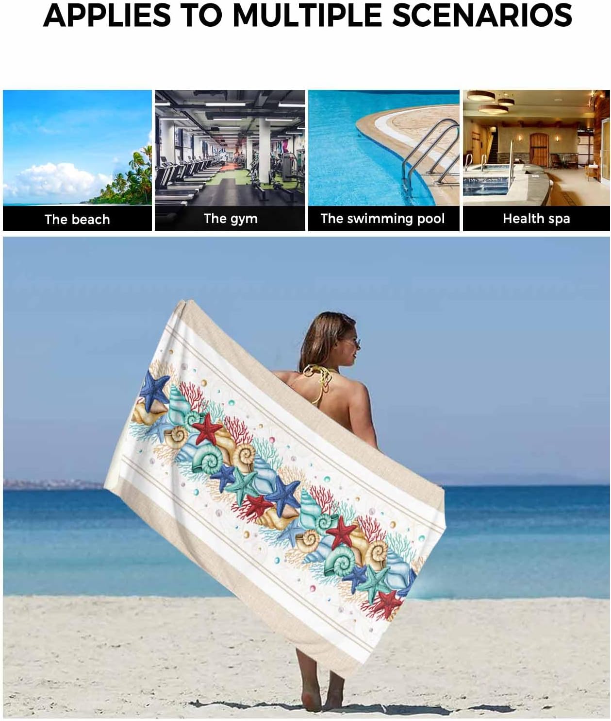Ocean Coral Beach Starfish Bath Towel Set