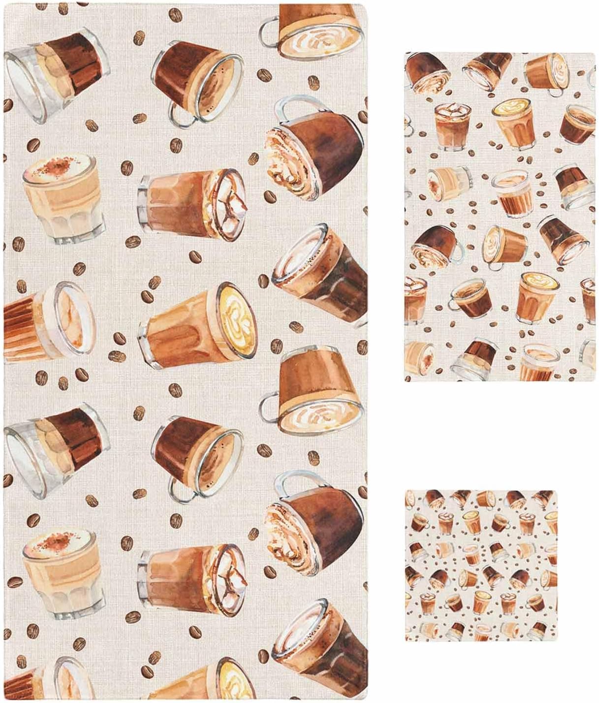 Chees D Zone Retro Coffee Bean Bath Towel Set