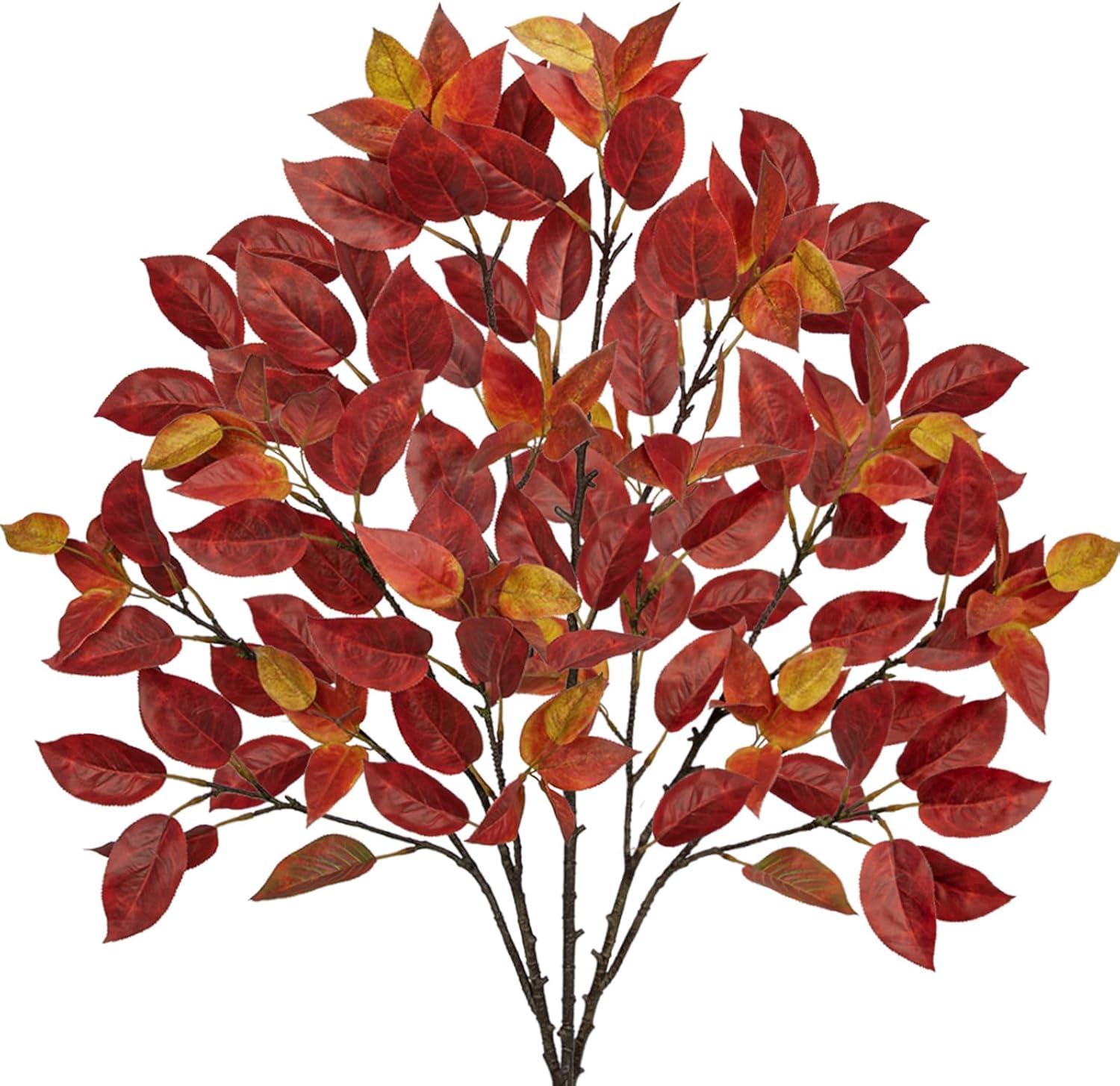 Hollyone 3 Pcs Artificial Fall Leaves Branches 338 Inch Red
