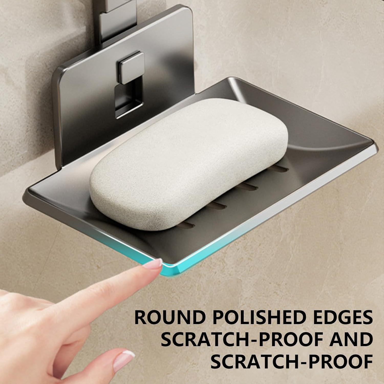 Strong Suction Cup Soap Dish Sturdy Aluminum ABS Wall Mount Holder