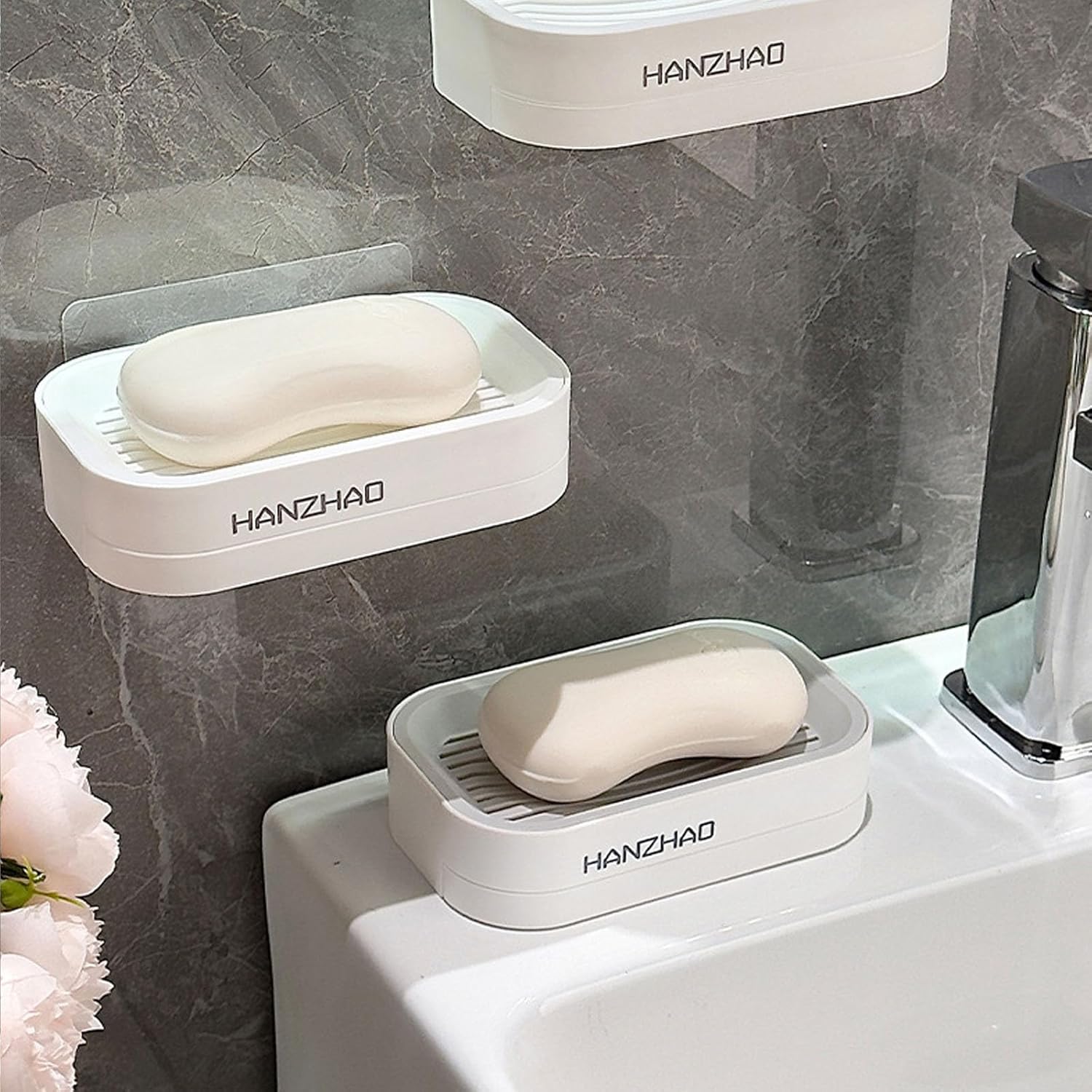 Double Layer Draining Soap Holder Bathroom Kitchen Organizer
