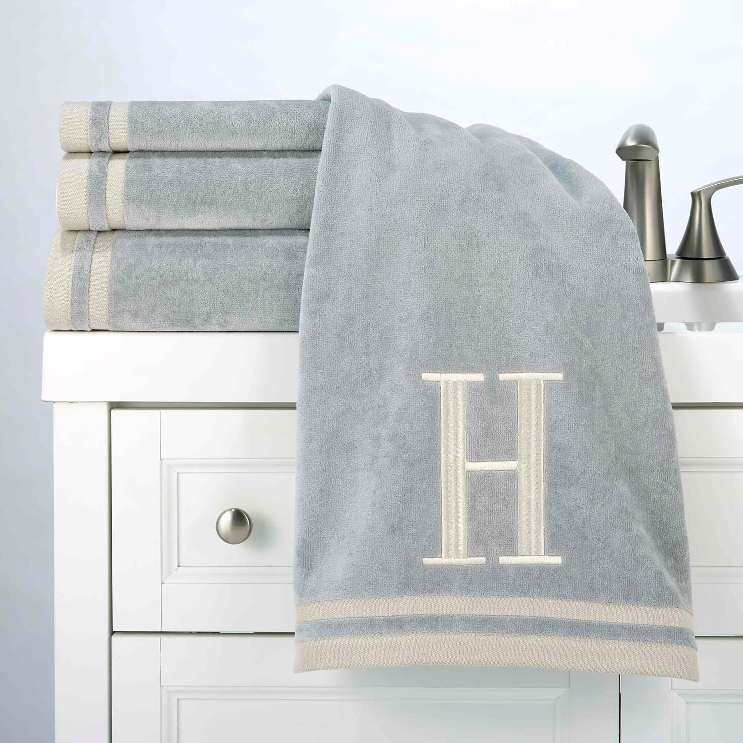 Avanti Linens - Towel Set with Monogram Initial H