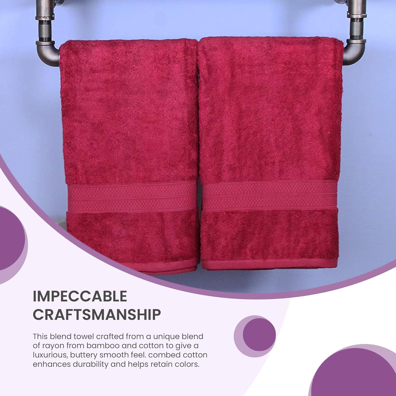 BLUENILEMILLS 2-Piece Cotton-Blend Bath Towel Set