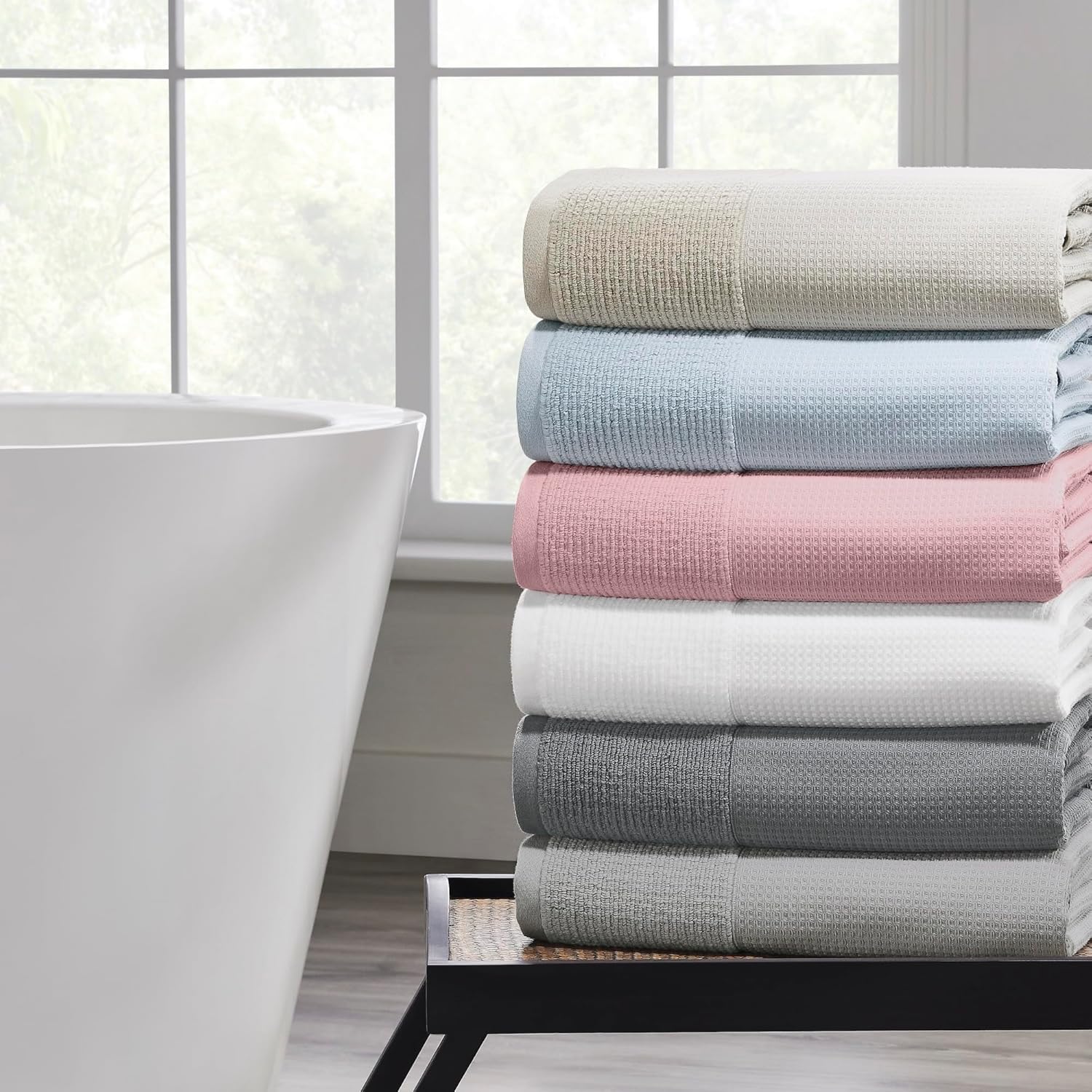 Modern Threads Waffle-Rib Towel Set 6 Piece Taupe