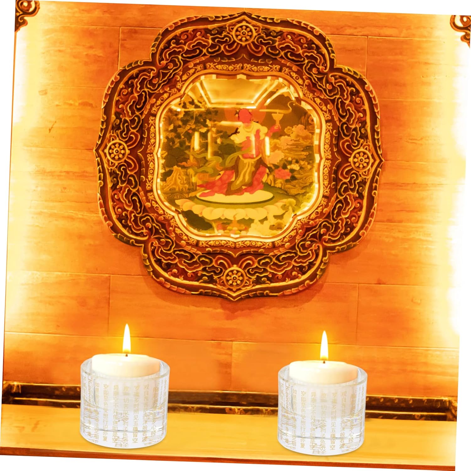 ERINGOGO Buddha Butter Lamp Stand for Home and Meditation
