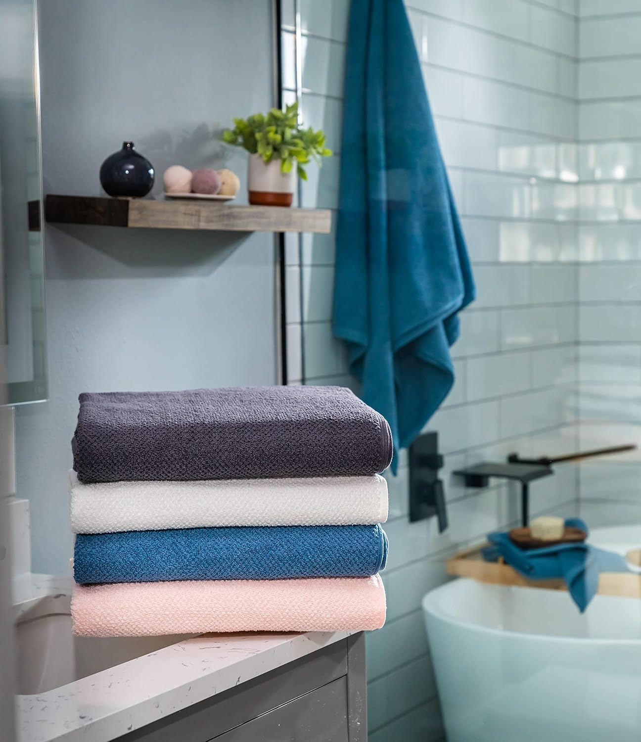 Simpli-Magic Popcorn Textured Towel Set 6PCS Gray