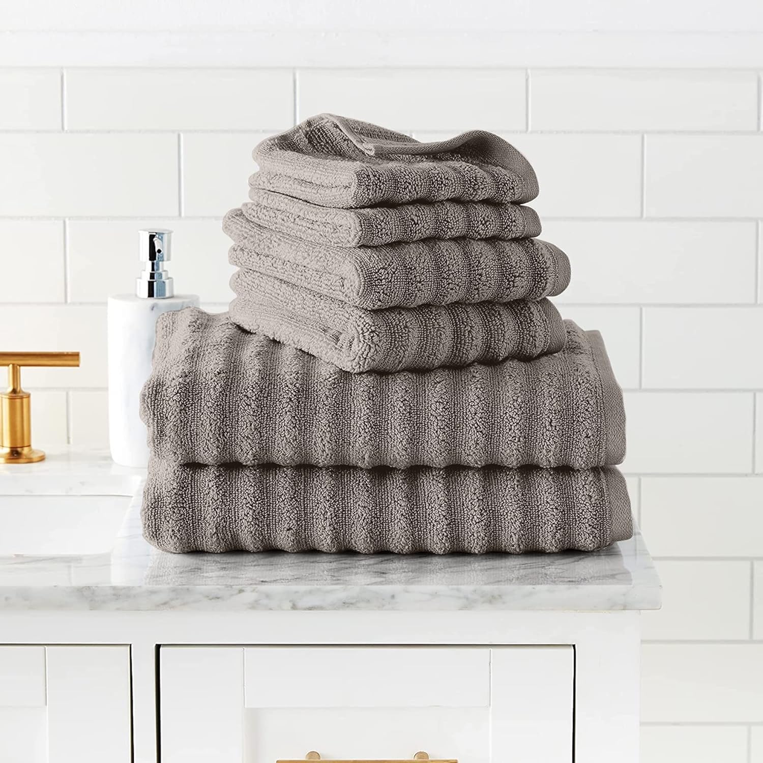 Modern Threads Amrapur 6-Piece Spa Towel Set Grey