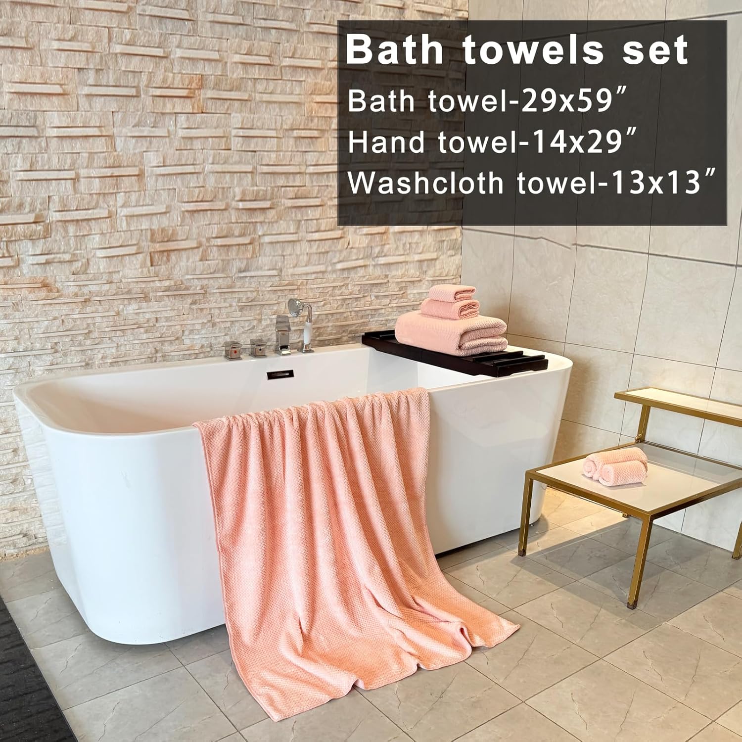 YTYC Oversized Bath Towels 6 Piece Set Super Soft