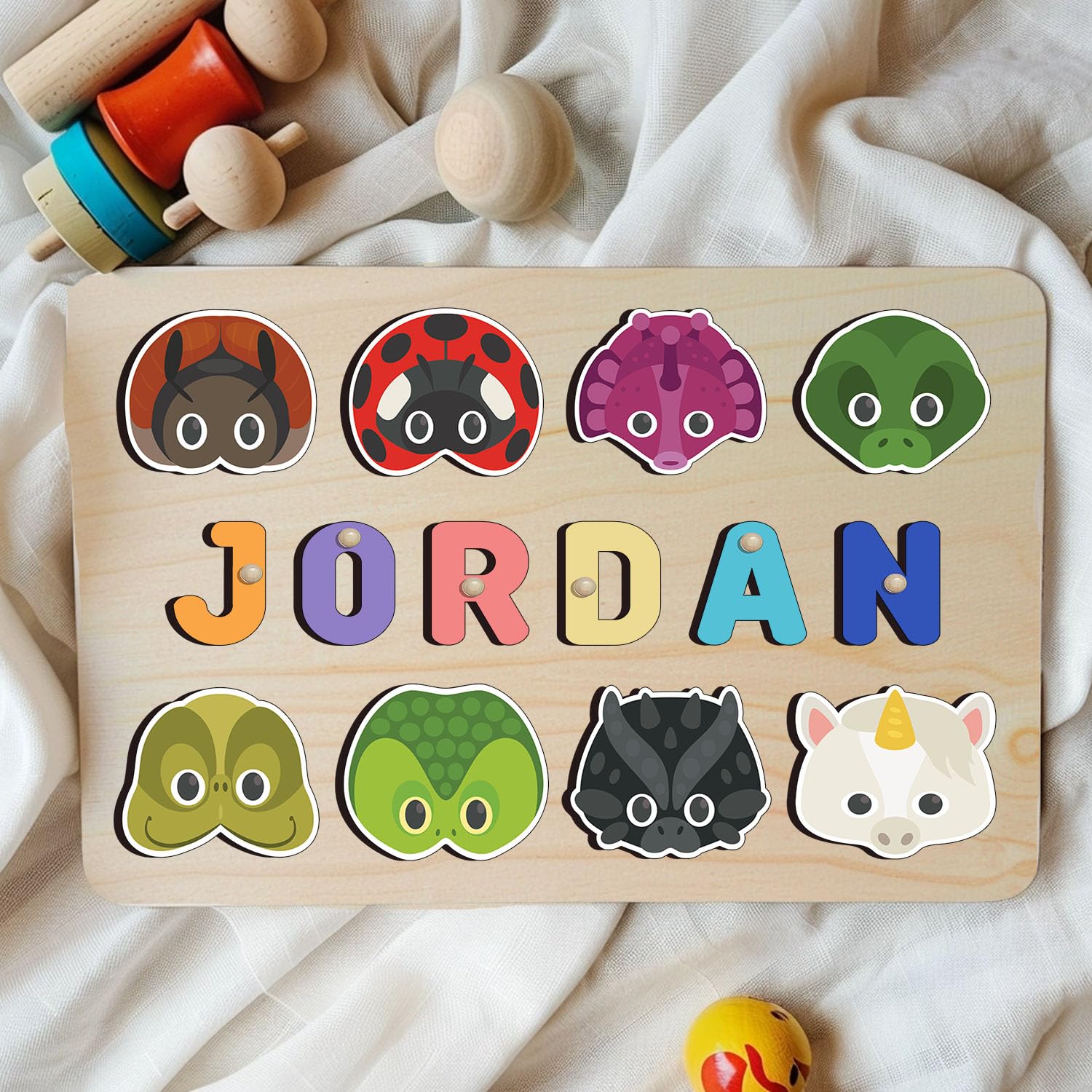 Personalized Wooden Name Puzzle For Kids 1-3 Years
