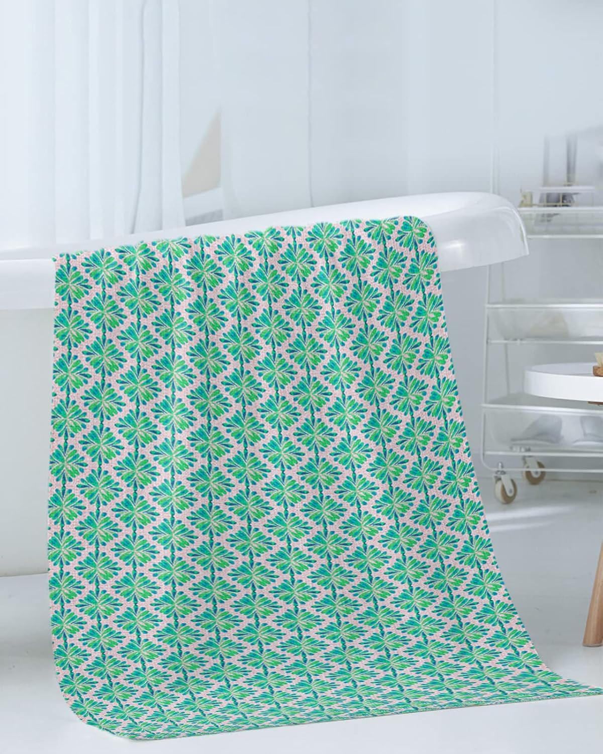 Boanket Aqua Flowers 3-Piece Towel Set for Bathroom and Hotel