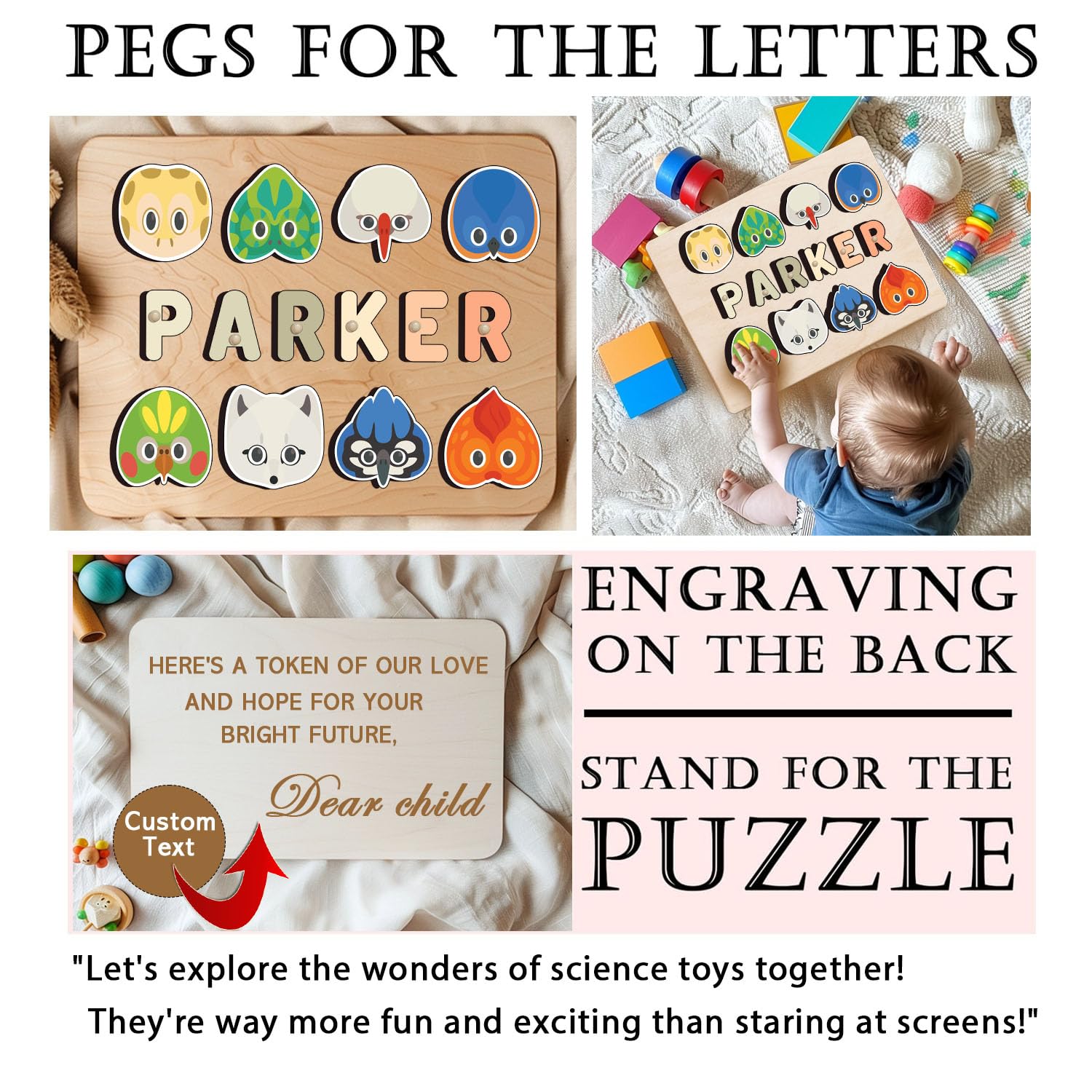 Personalized Wooden Name Puzzle for Toddlers
