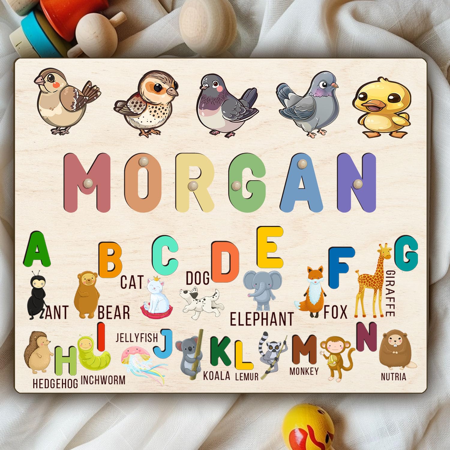 Personalized Wooden Name Puzzle for Kids 1-3 1