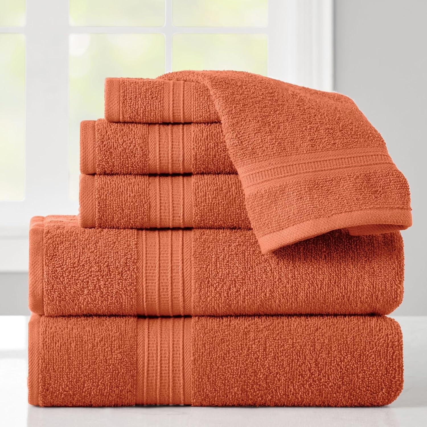 Stoneberry Home 6-Piece Towel Set with Bath Hand and Washcloths
