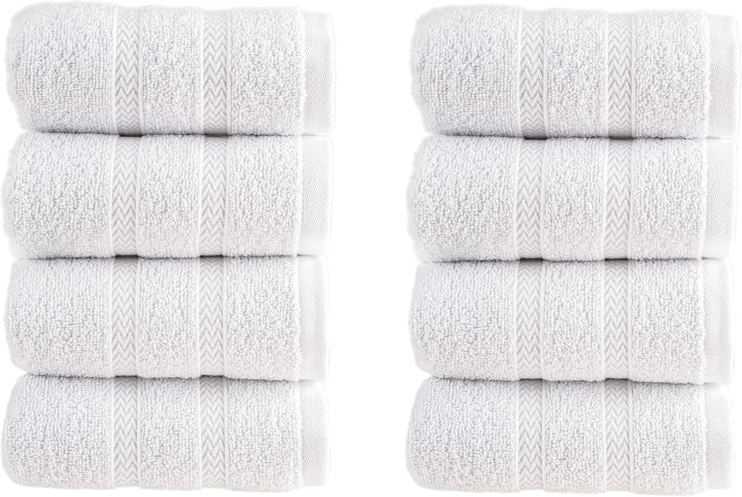 HALLEY Turkish 8 Pack Premium Bath Towels Set