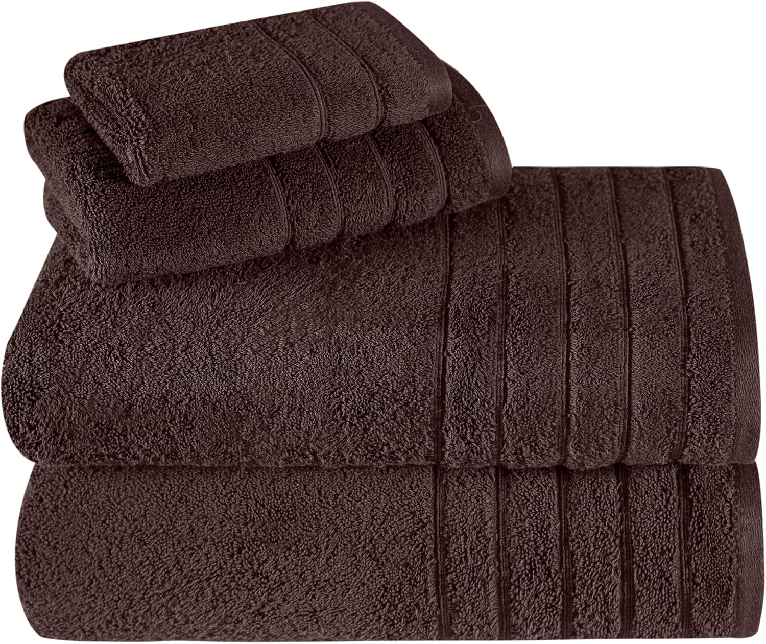 Towels Beyond Luxury 4 Piece Towel Set Chocolate