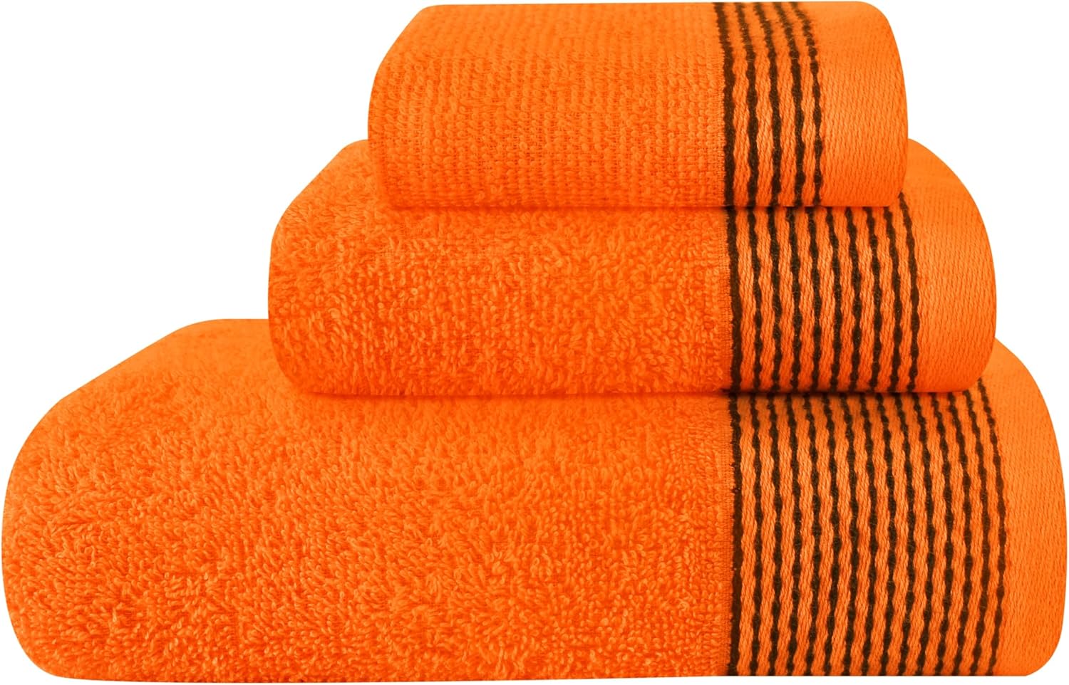 Belizzi Home Ultra Soft Cotton Towel Set 3 Pack - Orange