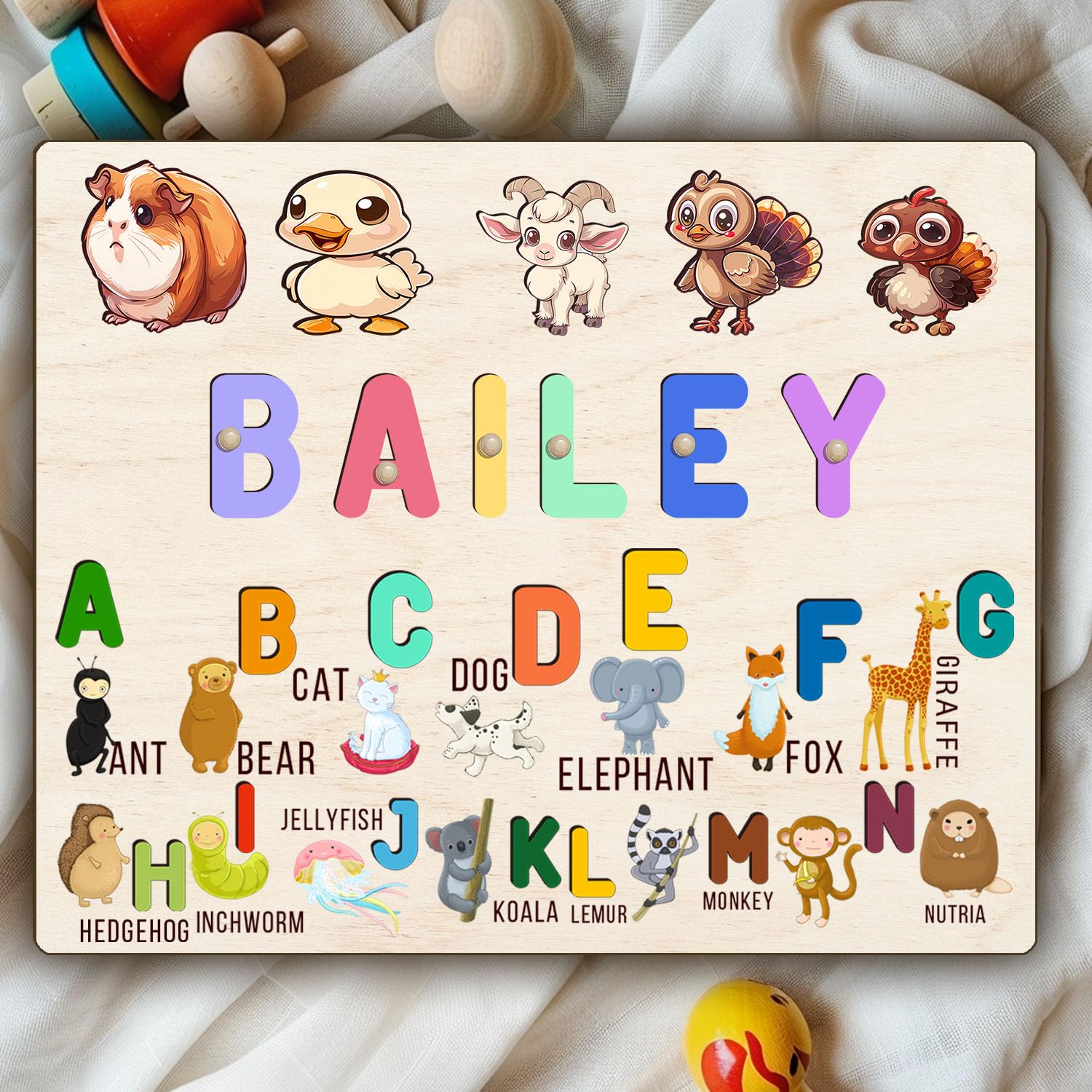 Personalized Wooden Name Puzzle for Kids 1-3 Years 1