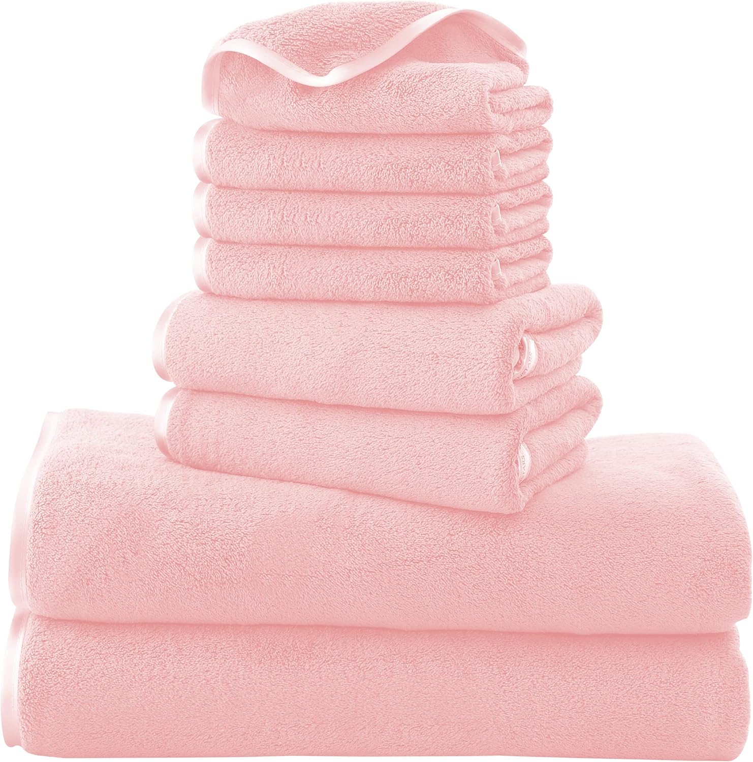 Cosy Family 8-Piece Microfiber Towel Set Pink