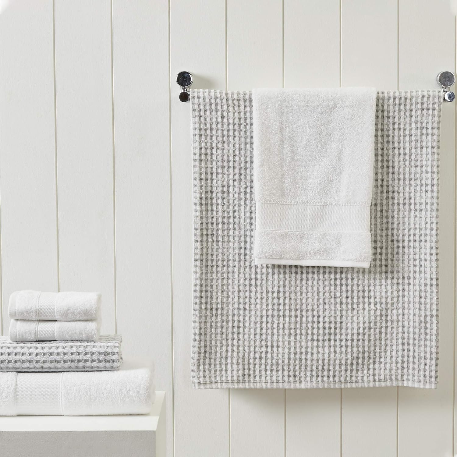 Amrapur Overseas 6-Piece Yarn Dyed Cobblestone Towel Set