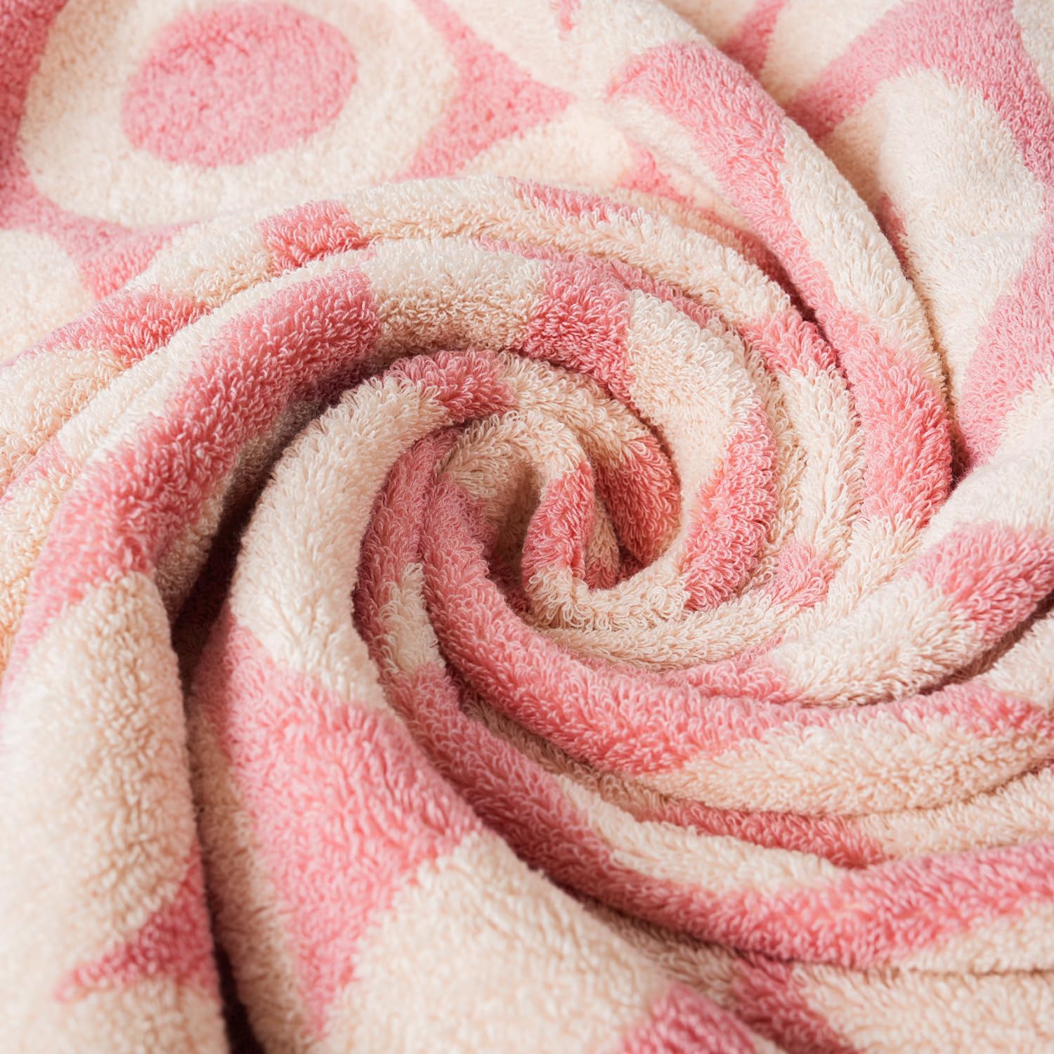 OX Pink Bath Towels Set of 2 Cotton 27x55 Inch