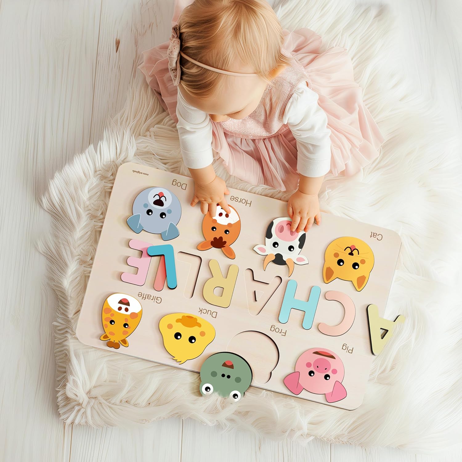 Zuzu Puzzle Personalized Wooden Name Puzzle for Toddlers