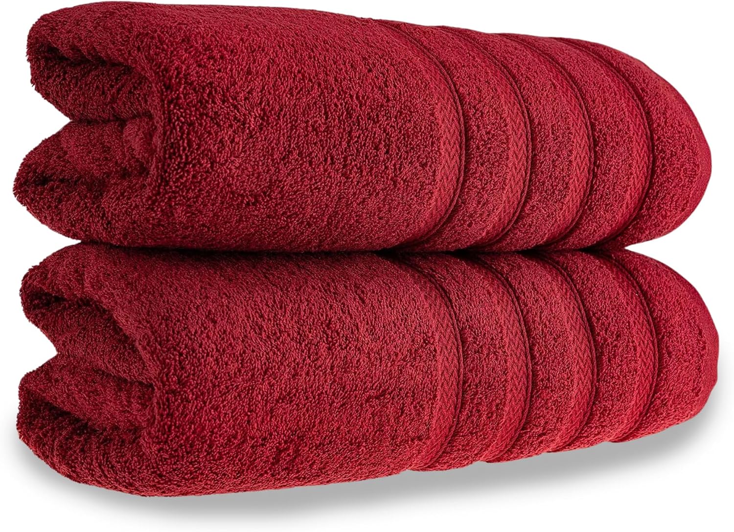 HALLEY Turkish 2 Pack Bath Towels - 650 GSM Red