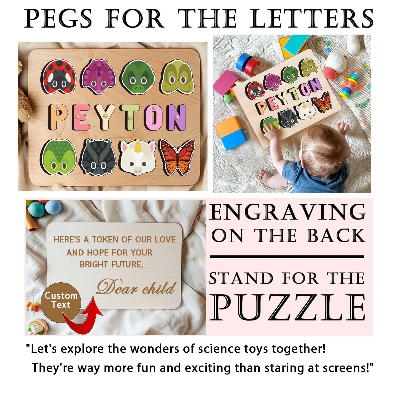 Personalized Wooden Name Puzzle For Toddlers 1-3