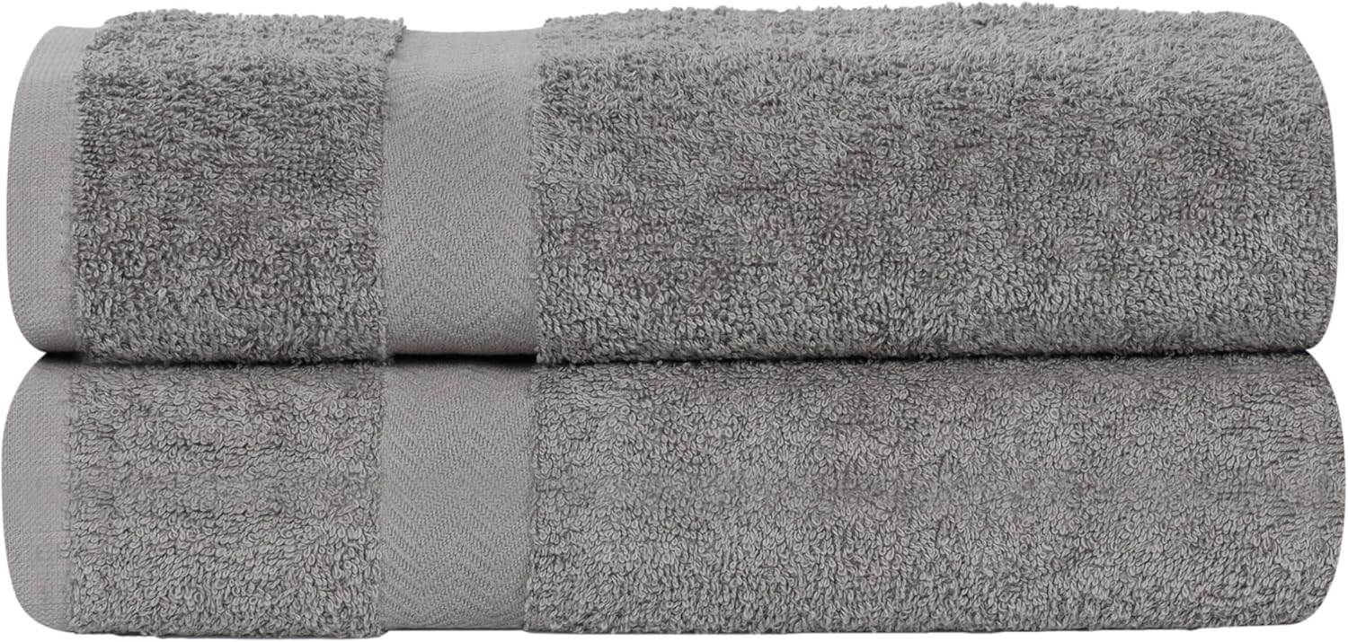 Superior 2-Piece Cotton Bath Sheet Set - Charcoal