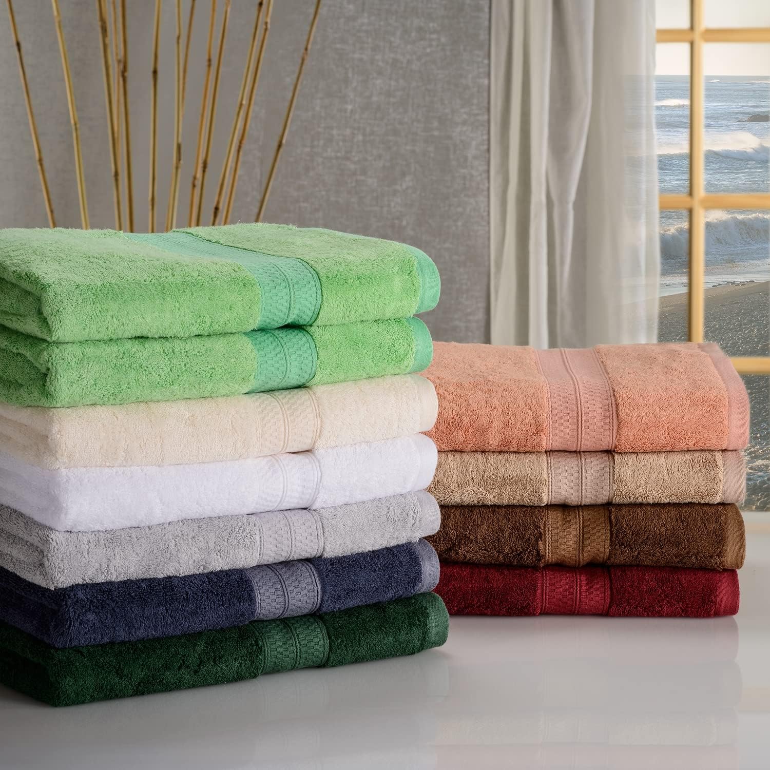 BLUENILEMILLS 2-Piece Cotton-Blend Bath Towel Set