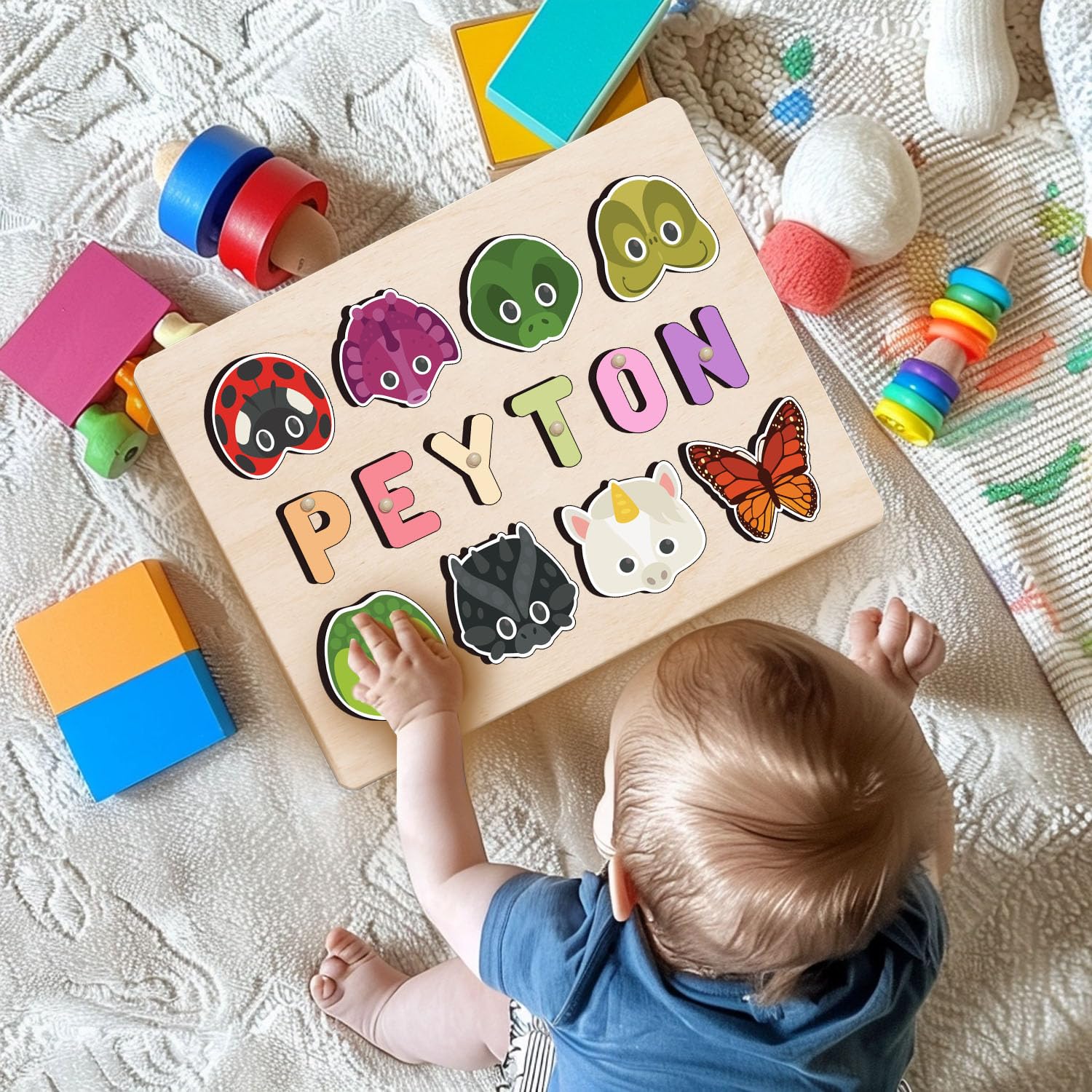 Personalized Wooden Name Puzzle For Toddlers 1-3