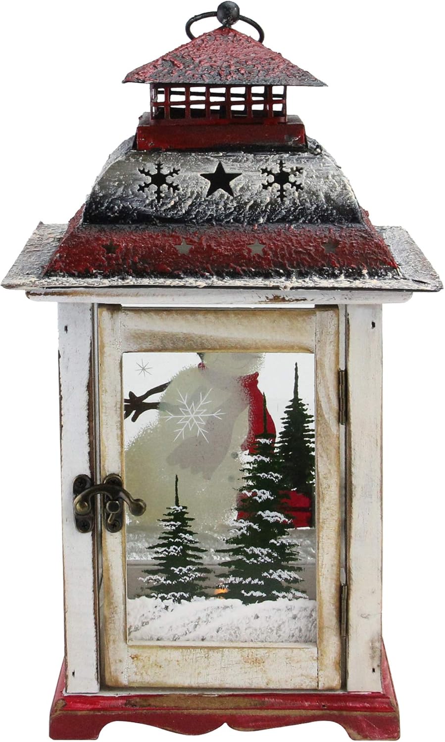 Northlight Snowman Christmas Pillar Candle Lantern 145 White