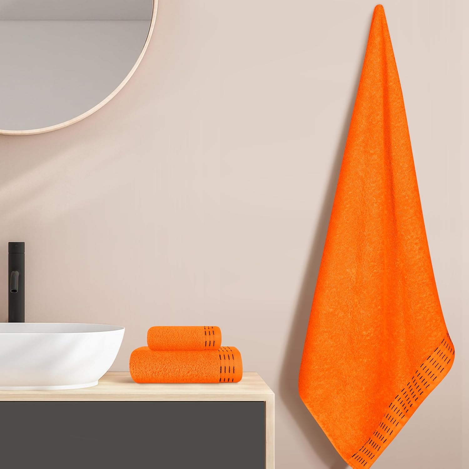 MALLONI HOME Ultra Soft 3 Pack Cotton Towel Set - Orange