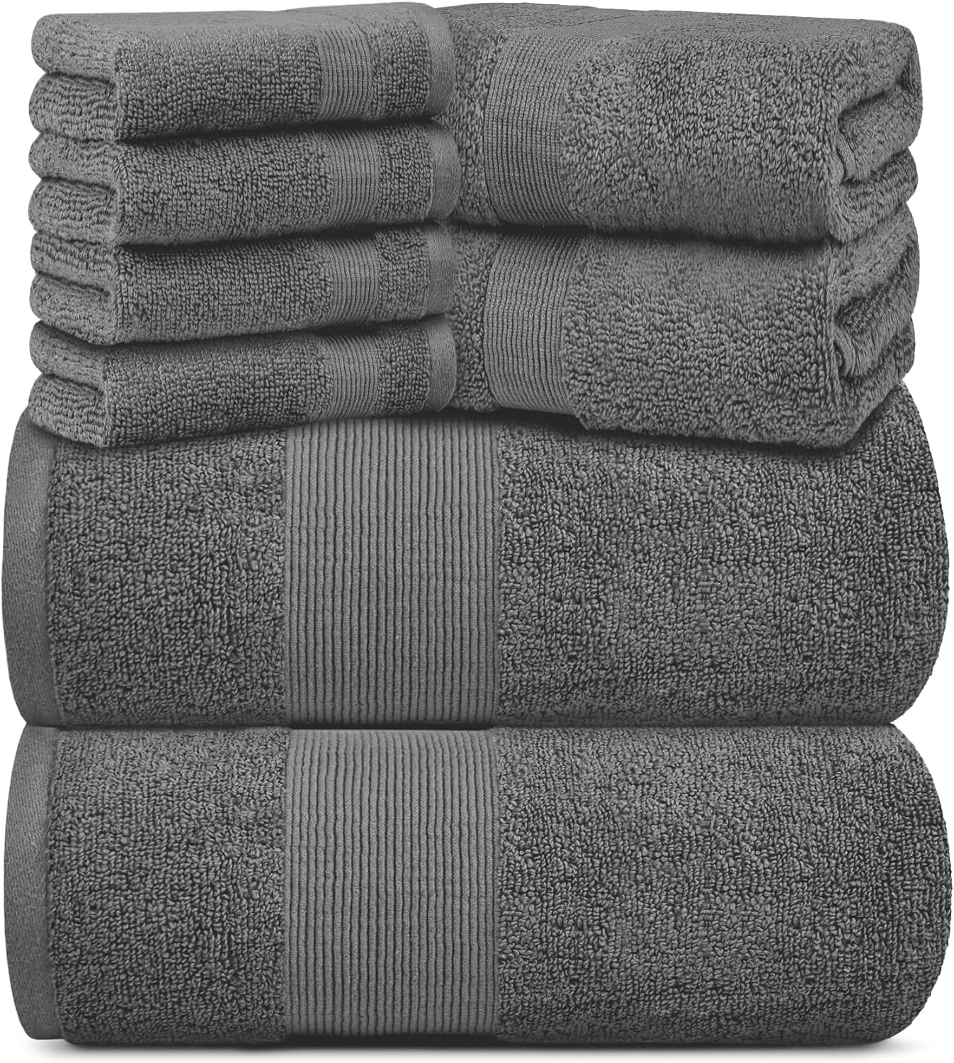 White Classic Resort Collection 8-Piece Towel Set